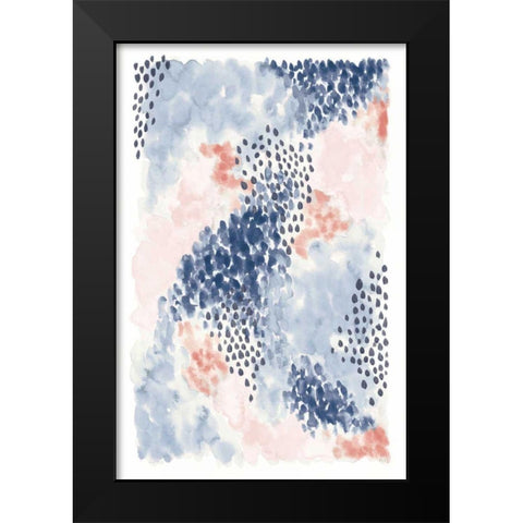 Spring Blooms II Blue Black Modern Wood Framed Art Print by Marshall, Laura