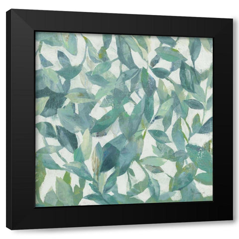 Summer Garden Greenery I Light Black Modern Wood Framed Art Print with Double Matting by Nai, Danhui