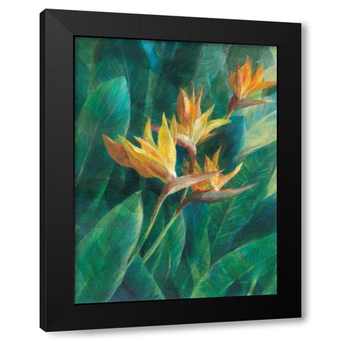 Bird of Paradise I Black Modern Wood Framed Art Print by Nai, Danhui