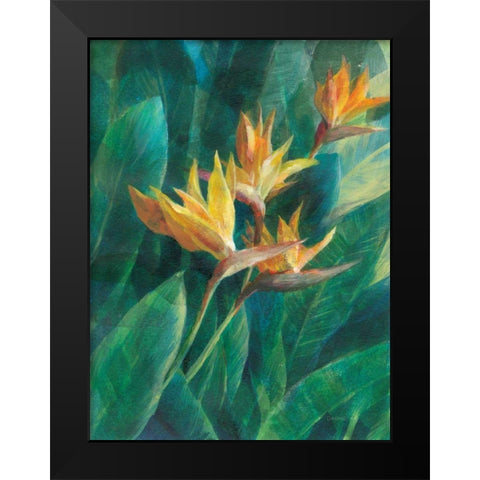 Bird of Paradise I Black Modern Wood Framed Art Print by Nai, Danhui