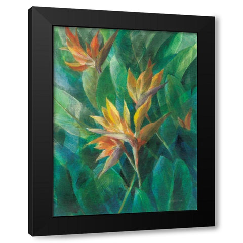 Bird of Paradise II Black Modern Wood Framed Art Print by Nai, Danhui