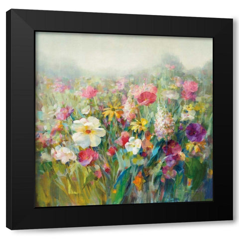 Mountain Meadows Black Modern Wood Framed Art Print with Double Matting by Nai, Danhui