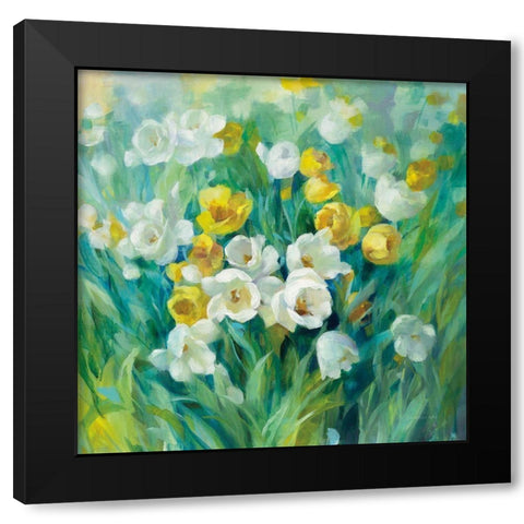 Spring Time Black Modern Wood Framed Art Print with Double Matting by Nai, Danhui