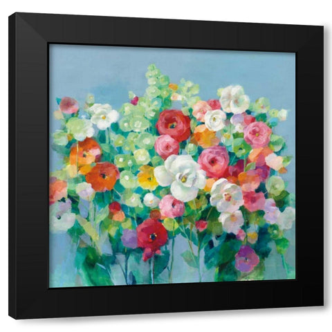 June Beauties Black Modern Wood Framed Art Print with Double Matting by Nai, Danhui