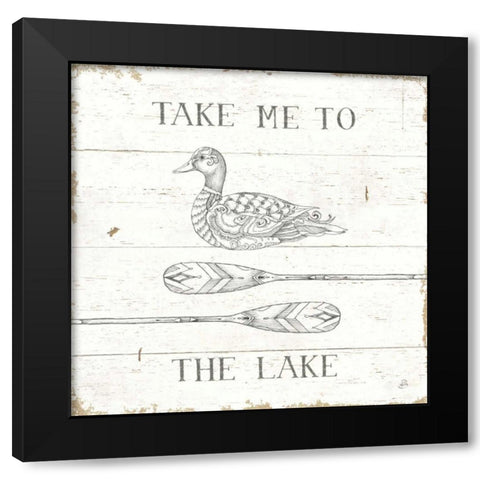 Lake Sketches VII Black Modern Wood Framed Art Print with Double Matting by Brissonnet, Daphne