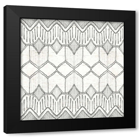 Lake Sketches Pattern VA Black Modern Wood Framed Art Print with Double Matting by Brissonnet, Daphne