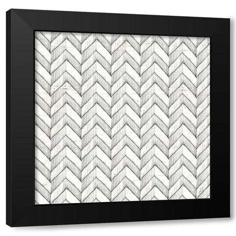 Lake Sketches Pattern VIA Black Modern Wood Framed Art Print with Double Matting by Brissonnet, Daphne