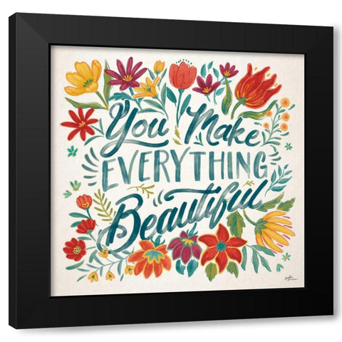 Happy Thoughts V Black Modern Wood Framed Art Print with Double Matting by Penner, Janelle