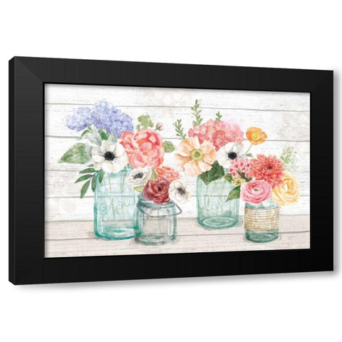Pastel Flower Market I Black Modern Wood Framed Art Print with Double Matting by Urban, Mary