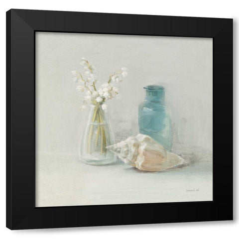 Light Lily of the Valley Spa Black Modern Wood Framed Art Print with Double Matting by Nai, Danhui