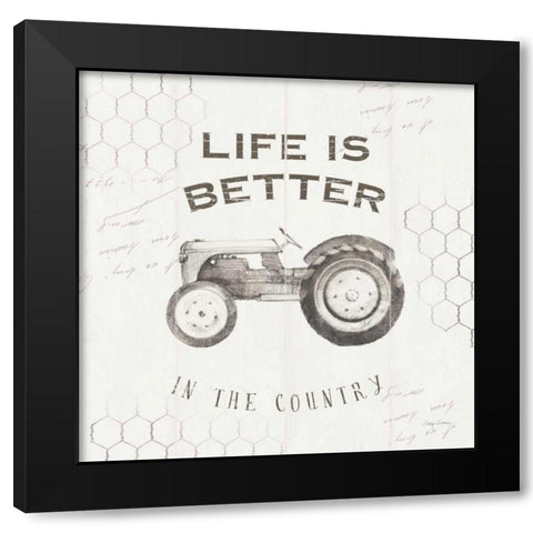 Life at Home II on Chicken Wire Background Black Modern Wood Framed Art Print by Tillmon, Avery