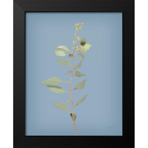 Simple Stems II Blue Crop Black Modern Wood Framed Art Print by Bradley, Felicity