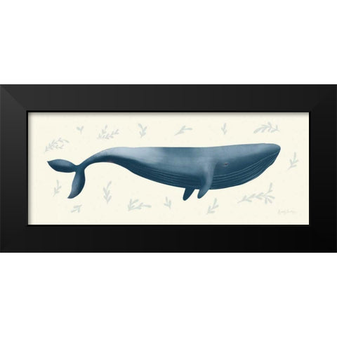 Ocean Life Whale Black Modern Wood Framed Art Print by Thorns, Becky