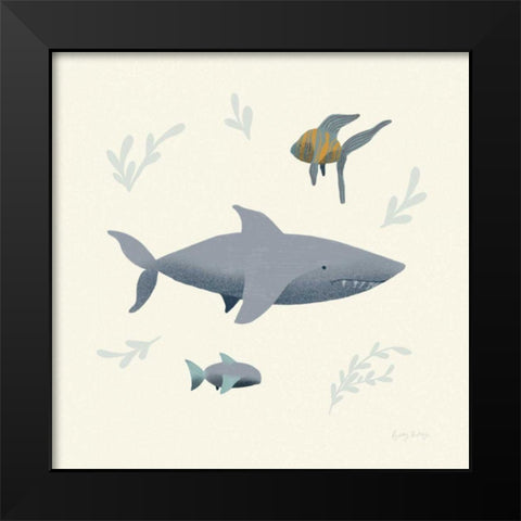 Ocean Life Shark Black Modern Wood Framed Art Print by Thorns, Becky