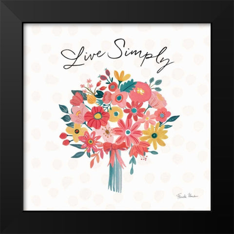 Bright Petals III Black Modern Wood Framed Art Print by Zaman, Farida