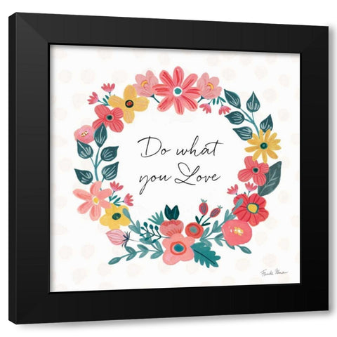 Bright Petals V Black Modern Wood Framed Art Print with Double Matting by Zaman, Farida