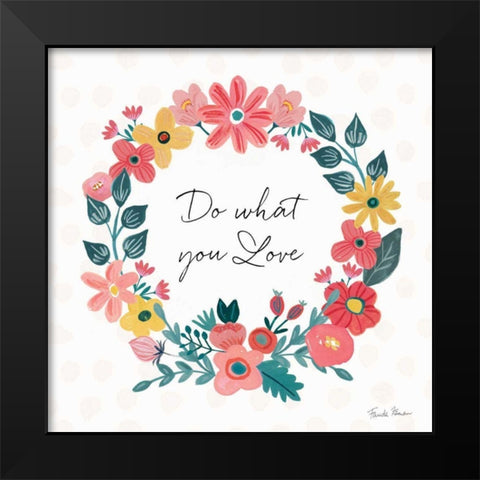 Bright Petals V Black Modern Wood Framed Art Print by Zaman, Farida