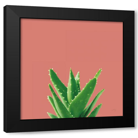 Succulent Simplicity V Coral Black Modern Wood Framed Art Print by Bradley, Felicity
