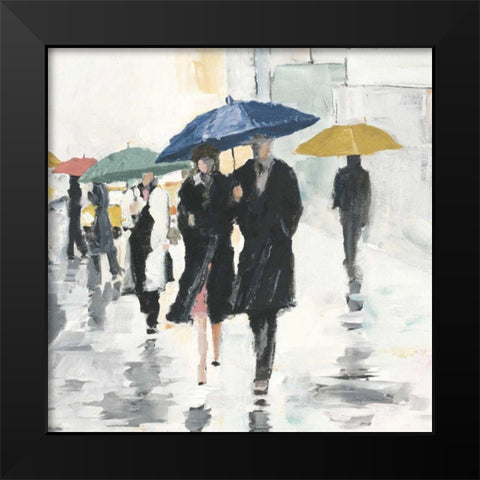 City In The Rain II Black Modern Wood Framed Art Print by Tillmon, Avery
