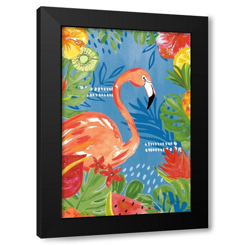 Tutti Frutti IV v2 Black Modern Wood Framed Art Print with Double Matting by Zaman, Farida