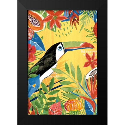 Tutti Frutti VI v2 Black Modern Wood Framed Art Print by Zaman, Farida