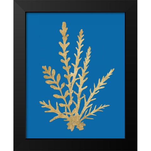 Pacific Sea Mosses III Blue Black Modern Wood Framed Art Print by Wild Apple Portfolio