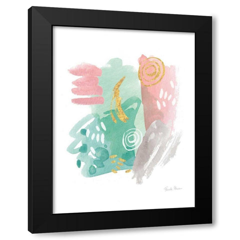 Faridas Abstract I v2 Black Modern Wood Framed Art Print with Double Matting by Zaman, Farida