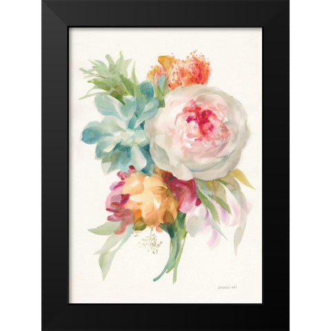 Garden Bouquet I v2 Black Modern Wood Framed Art Print by Nai, Danhui