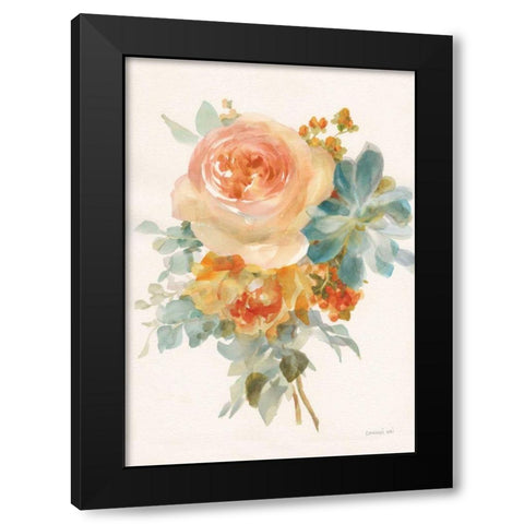 Autumn Garden Bouquet II v2 Black Modern Wood Framed Art Print by Nai, Danhui