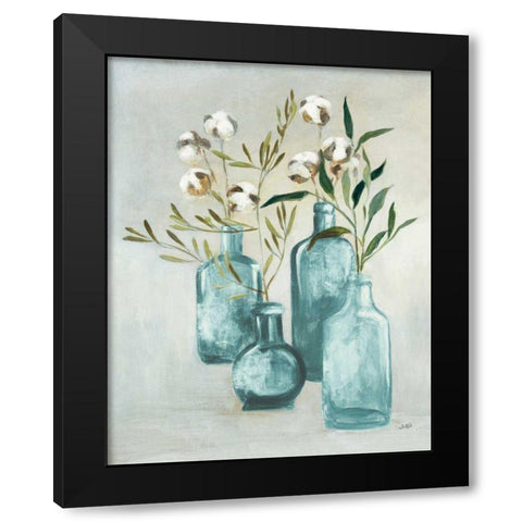 Cotton Still Life II Blue Black Modern Wood Framed Art Print with Double Matting by Purinton, Julia