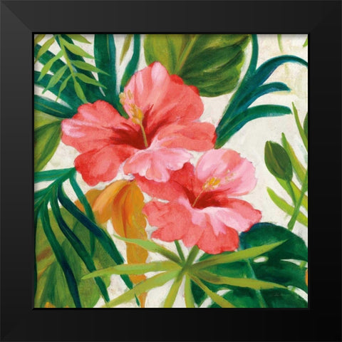 Tropical Jewels II v2 Pink Crop Black Modern Wood Framed Art Print by Vassileva, Silvia