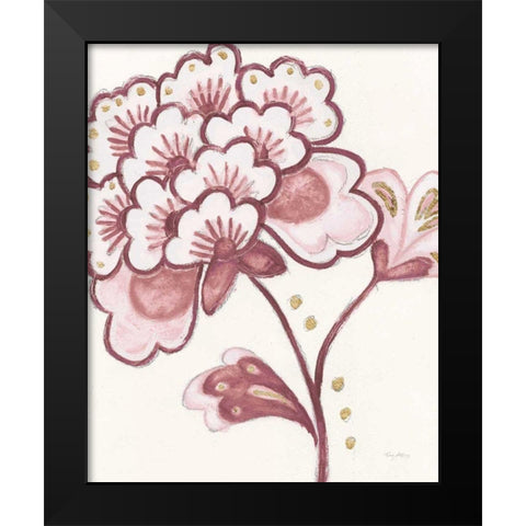 Flora Chinoiserie IV Pink Black Modern Wood Framed Art Print by Adams, Emily