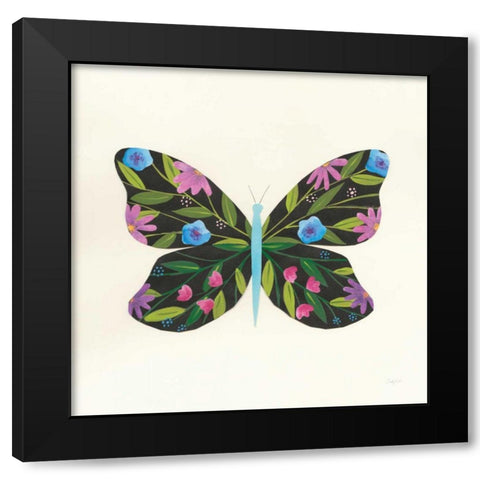 Butterfly Garden III Black Modern Wood Framed Art Print by Prahl, Courtney