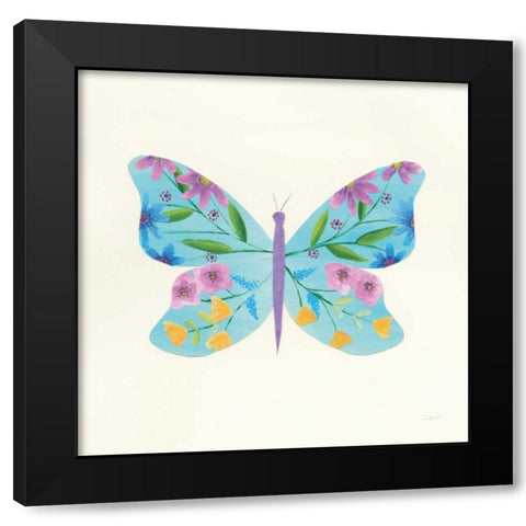 Butterfly Garden IV Black Modern Wood Framed Art Print with Double Matting by Prahl, Courtney