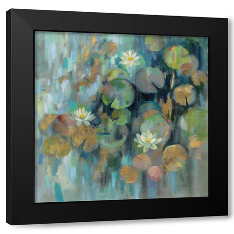 Magic Lily Pond Black Modern Wood Framed Art Print by Vassileva, Silvia