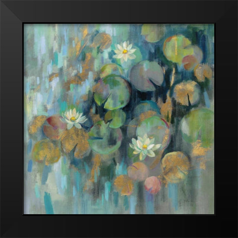 Magic Lily Pond Black Modern Wood Framed Art Print by Vassileva, Silvia