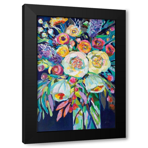 Lilys Bouquet Black Modern Wood Framed Art Print by Vertentes, Jeanette