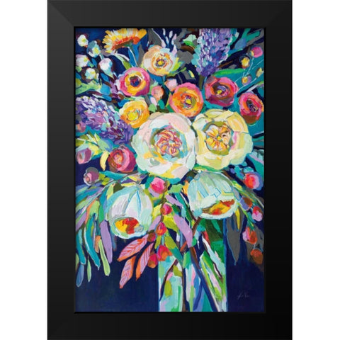 Lilys Bouquet Black Modern Wood Framed Art Print by Vertentes, Jeanette