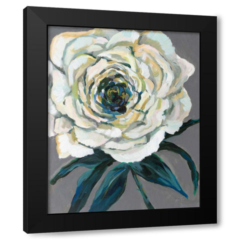 Rose Black Modern Wood Framed Art Print with Double Matting by Vertentes, Jeanette