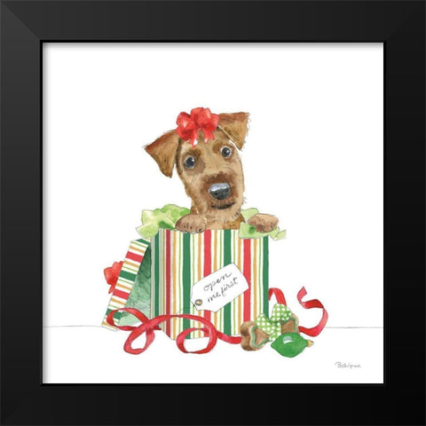 Holiday Paws II on White No Words Black Modern Wood Framed Art Print by Grove, Beth