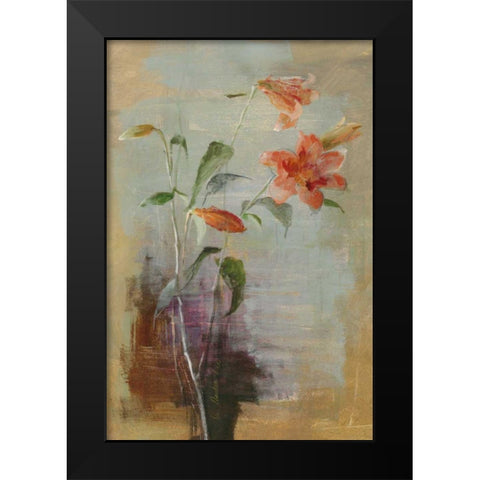 Contemporary Lilies I Crop Black Modern Wood Framed Art Print by Nai, Danhui