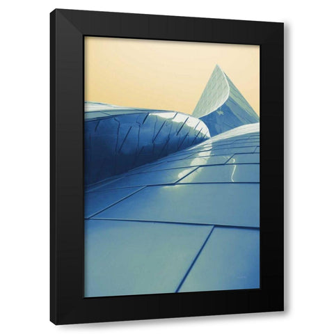 Skyscraper VII Spring Black Modern Wood Framed Art Print by Aledanda