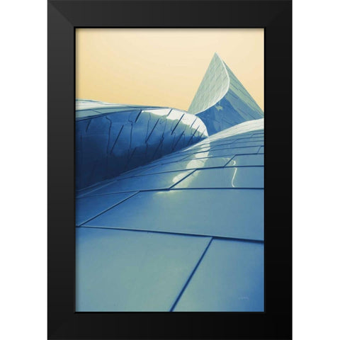 Skyscraper VII Spring Black Modern Wood Framed Art Print by Aledanda