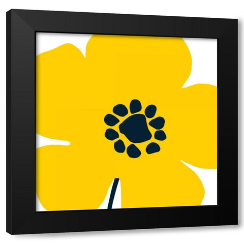 Pop Art Floral I Yellow Black Modern Wood Framed Art Print by Wild Apple Portfolio