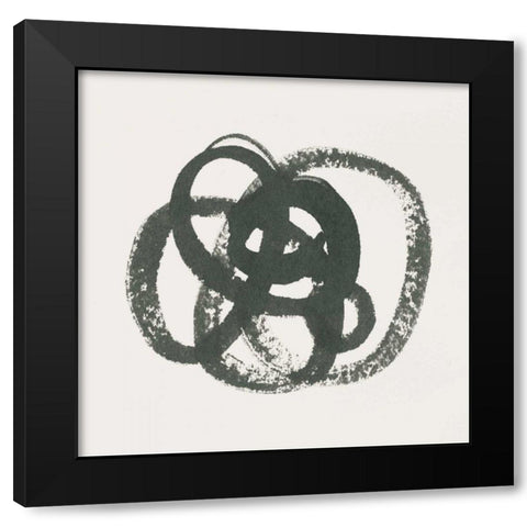 Scribbly Black I Black Modern Wood Framed Art Print with Double Matting by Hershey, Moira