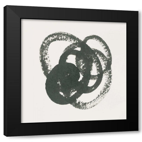 Scribbly Black II Black Modern Wood Framed Art Print by Hershey, Moira