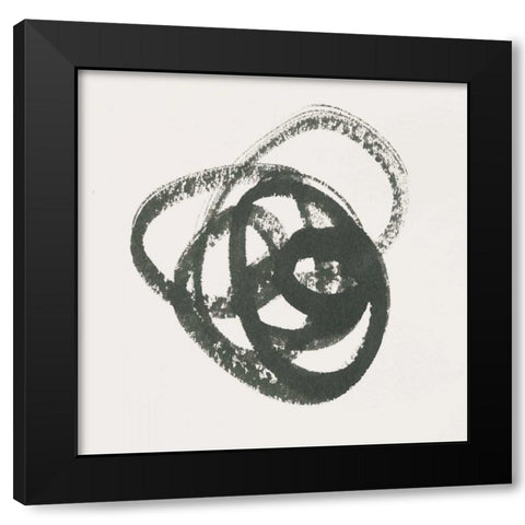 Scribbly Black III Black Modern Wood Framed Art Print by Hershey, Moira