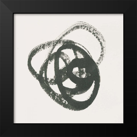 Scribbly Black III Black Modern Wood Framed Art Print by Hershey, Moira