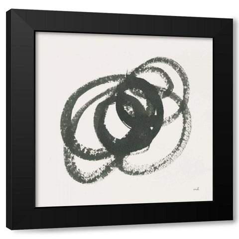 Scribbly Black IV Black Modern Wood Framed Art Print by Hershey, Moira