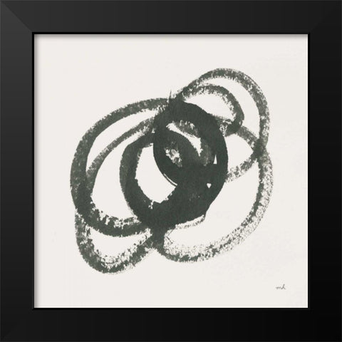 Scribbly Black IV Black Modern Wood Framed Art Print by Hershey, Moira